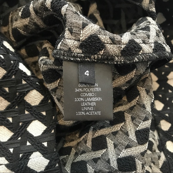 NWT Yigal Azrouël lattice dress w/ leather detail - Picture 6 of 10